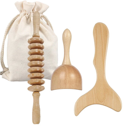 Wooden Lymphatic Drainage Massage Set